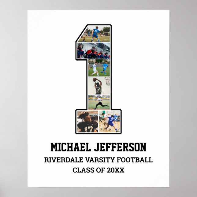 Poster Colagem de Fotografias da Equipe Esportiva do Joga (Frente)