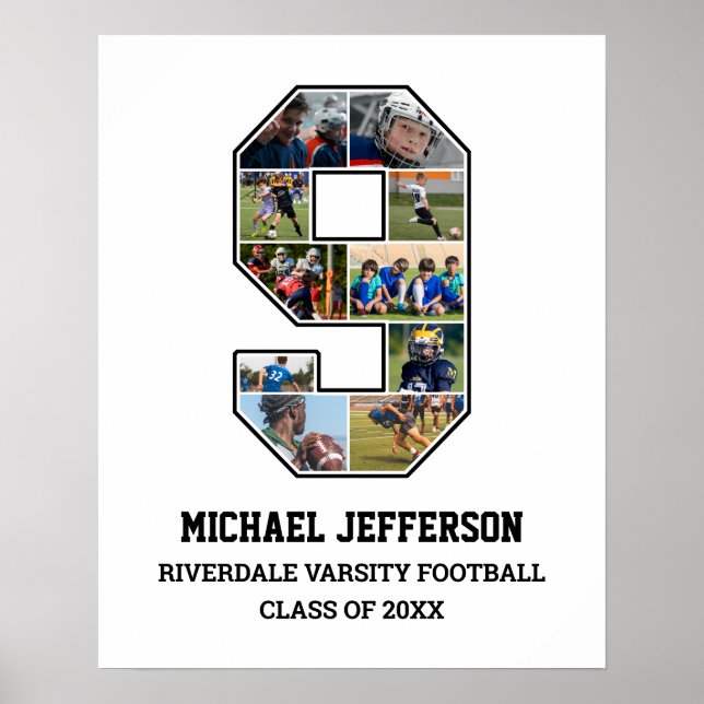 Poster Colagem de Fotografias da Equipe Esportiva do Joga (Frente)