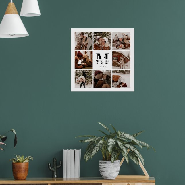 Poster Colagem de Fotografias da Família Elegante Moderna (Sala de Estar 1)