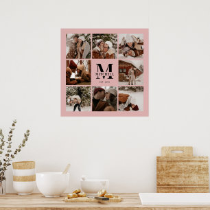 Poster Colagem de Fotografias da Família Elegante Moderna