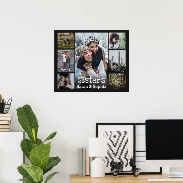 Poster Colagem de Fotografias das Modernas Personalizadas (Escritório em casa)