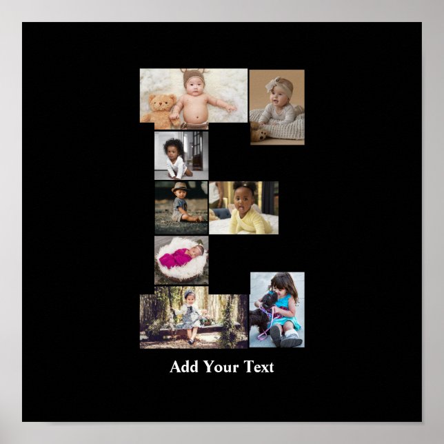 Poster Colagem de Fotografias Design Carta E (Frente)