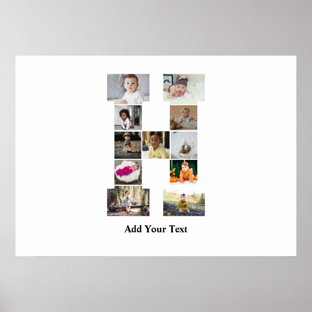 Poster Colagem de Fotografias design Letra H (Frente)