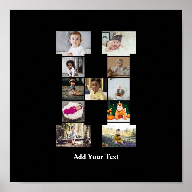 Poster Colagem de Fotografias design Letra H (Frente)