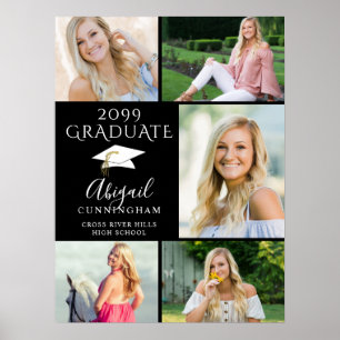 Poster Colagem de Fotografias do Formando 5 Elegante - Br