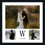 Poster Colagem de Fotografias do Monograma Personalizado<br><div class="desc">Poster de Impressão de Colagem de Fotos Personalizada Monograma 3,  impresso por design moderno e elegante,  que pode ser personalizado com o seu texto. Veja a Design de Arte Gráfica para outros produtos que combinam com este design!</div>