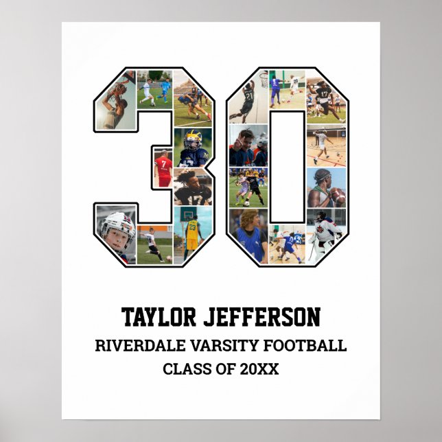 Poster Colagem de Fotografias do Player Número 30 da Equi (Frente)