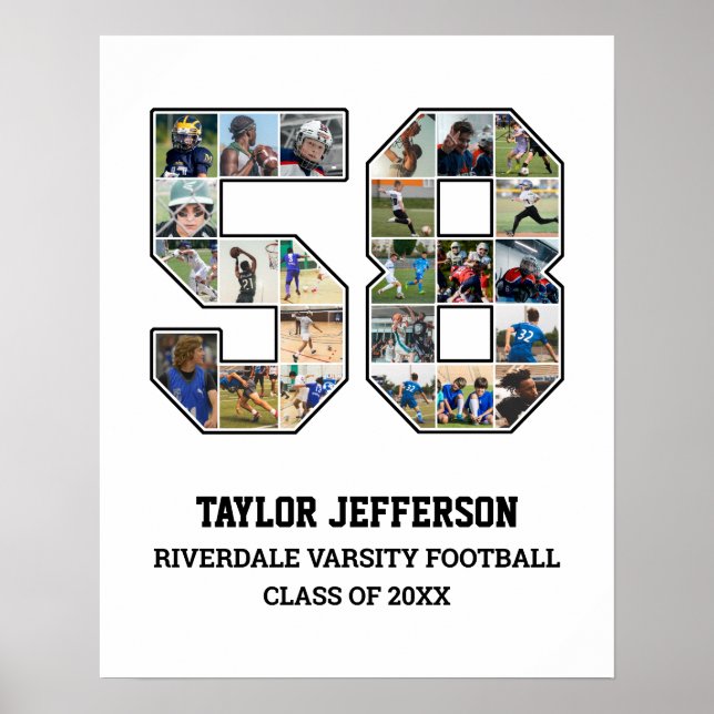 Poster Colagem de Fotografias do Player Número 58 da Equi (Frente)