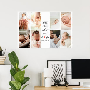 Poster Colagem de Fotografias do Primeiro Dia de os pais