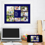 Poster Colagem de Fotografias Melhor Tio Marinho Azul<br><div class="desc">Crie o seu impressão de poster com uma colagem de fotos única para o Melhor Tio (com opção de edição para pai, irmão, pai, vovô etc.). Sua colagem de fotos contém 7 das suas fotografias favoritas e é impressa em um fundo azul marinho. O modelo está pronto para que você...</div>