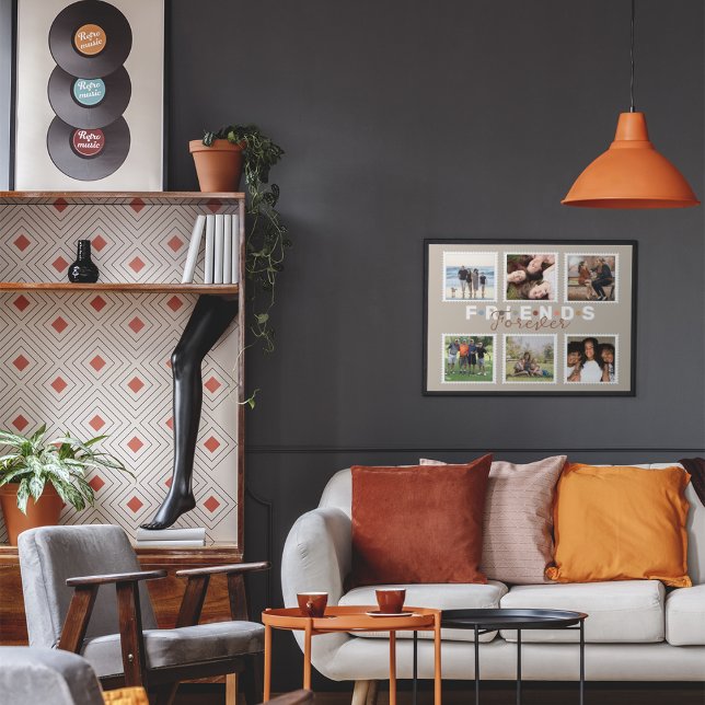 Poster Colagem de Fotografias Moderna de Amigos Beige par (Criador carregado)