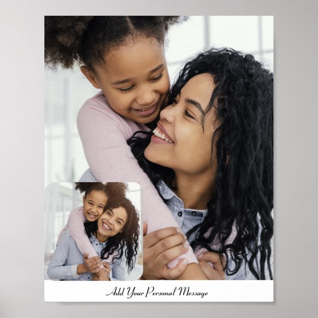 Poster Colagem de Fotografias Personalizada 2 Com Texto P (Frente)