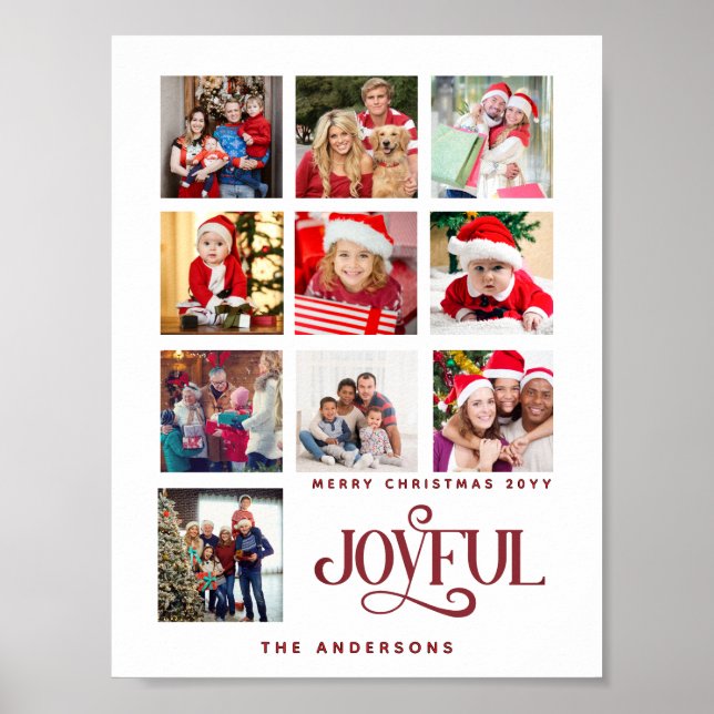 Poster Colagem de Fotografias Personalizada 9 Feliz Natal (Frente)