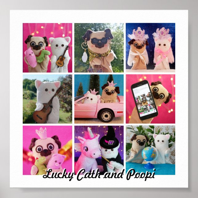 Poster Colagem de Fotografias Personalizadas Simples Na m (Frente)