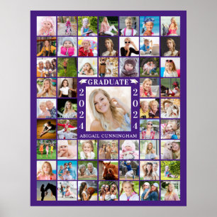 Poster Colagem de Fotografias Purple 55 para Graduação Pe