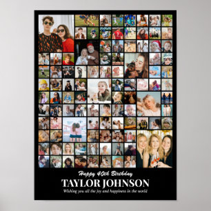 Poster Colagem de Fotos 100 Imagens 12x16 18x24 24x32 30x