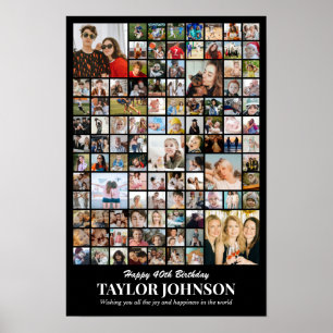 Poster Colagem de Fotos 100 Imagens 12x18 16x24 20x30 24x