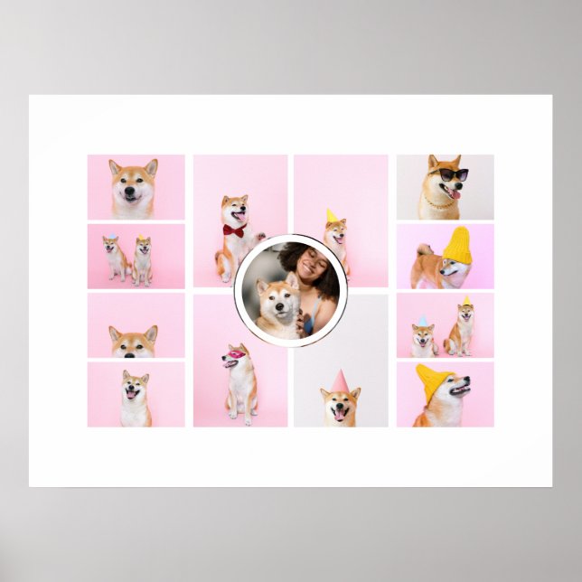 Poster Colagem de Fotos 13 Fotografias Personalizadas Per (Frente)