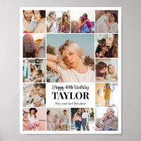 Colagem de Fotos 15 Imagens 8x10 16x20 24x30 Branc