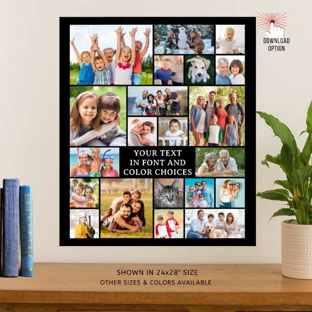 Poster Colagem de Fotos 21 Simples Cor Personalizada (Criador carregado)