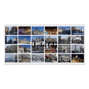 Pôster Colagem de Fotos 24 Branco Grade Personalizada Via