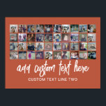 Poster Colagem de Fotos 40 - 4 Linhas 10 Colunas - Texto<br><div class="desc">Este design de festa de colagem de tendências inclui um lugar para quarenta fotos ou realces de vida. O texto de script opcional na parte inferior pode ser usado para nomes, eventos, datas e muito mais! Se precisar ajustar o trabalho de arte ou alterar a cor do plano de fundo,...</div>