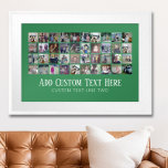 Poster Colagem de Fotos 40 - 4 Linhas 10 Colunas - Texto<br><div class="desc">Este design de festa de colagem de tendências inclui um lugar para quarenta fotos ou realces de vida. O texto de script opcional na parte inferior pode ser usado para nomes, eventos, datas e muito mais! Se precisar ajustar o trabalho de arte ou alterar a cor do plano de fundo,...</div>