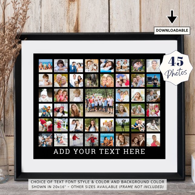 Poster Colagem de Fotos 45 Fotos Cor Personalizada Custom (Criador carregado)