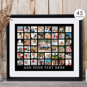 Poster Colagem de Fotos 45 Fotos Personalizadas Cor Perso