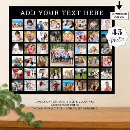 Poster Colagem de Fotos 45 Fotos Personalizadas Cor Perso