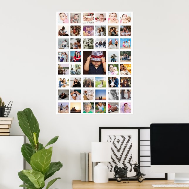 Poster Colagem de Fotos 45 Personalizada (Escritório em casa)