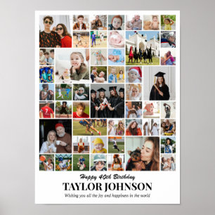 Poster Colagem de Fotos 50 Imagens 12x16 18x24 24x32 30x4