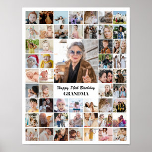 Poster Colagem de Fotos 52 Grade de Imagens 11x14 Branco