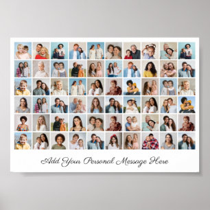 Poster Colagem de Fotos 60 Adicione Sua Própria Saudação