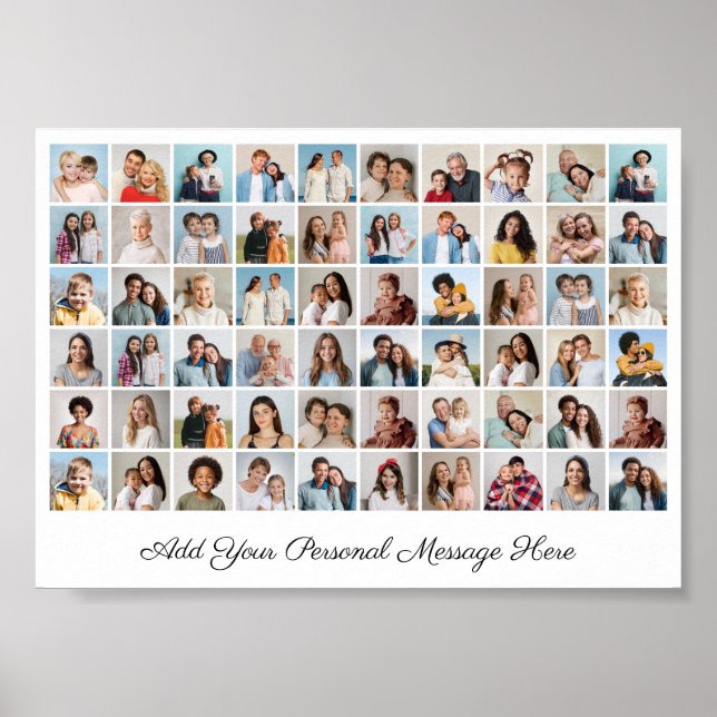Poster Colagem de Fotos 60 Adicione Sua Própria Saudação (Frente)