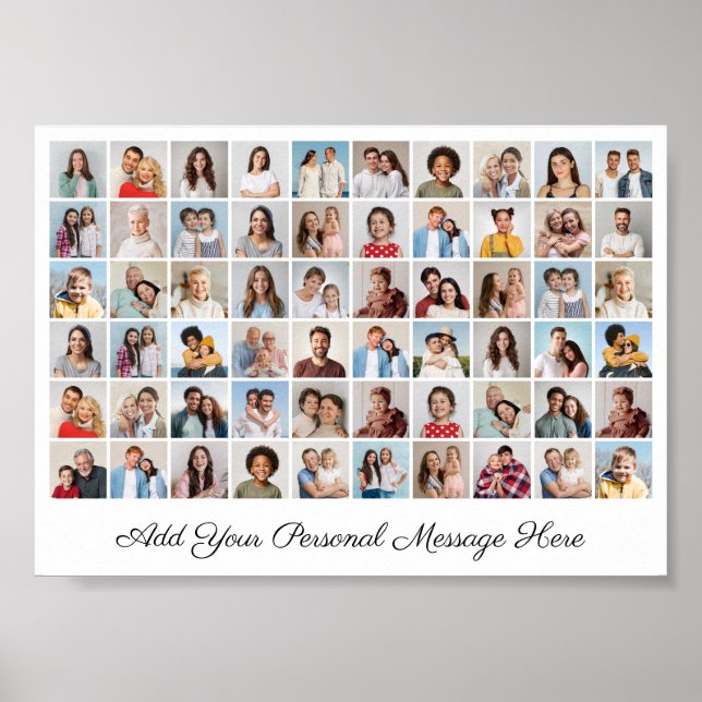 Poster Colagem de Fotos 60 Adicione Sua Própria Saudação (Frente)