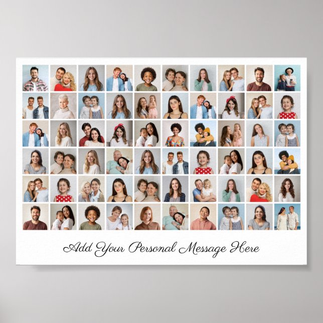 Poster Colagem de Fotos 60 Adicione Sua Própria Saudação (Frente)