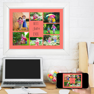 Poster Colagem de Fotos 7 Imagens Melhor Irmã Alguma Vez