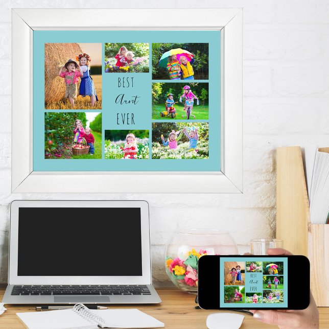 Poster Colagem de Fotos 7 Imagens Melhor Tia Ever Sky Azu (Criador carregado)