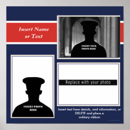 Poster Colagem de Fotos Ameaçadas Militar