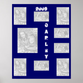 Poster Colagem de Fotos Azul 2009