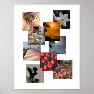 Pôster Colagem de Fotos com Design Sem Bordas