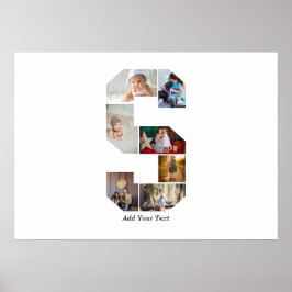 Poster Colagem de Fotos com Letra Preta e Branca S