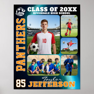 Poster Colagem de Fotos da Equipe de Futebol do Ensino Mé