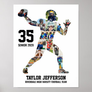 Poster Colagem de Fotos da Equipe de Futebol Sênior Perso