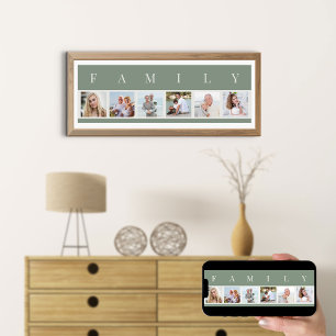 Poster Colagem de Fotos da FAMÍLIA 6 Picture Strip Green