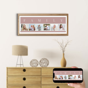 Poster Colagem de Fotos da FAMÍLIA 6 Picture Strip Pink