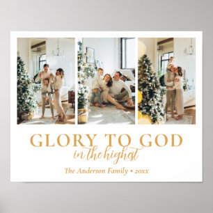 Poster Colagem de Fotos da Família Presente de Natal Reli