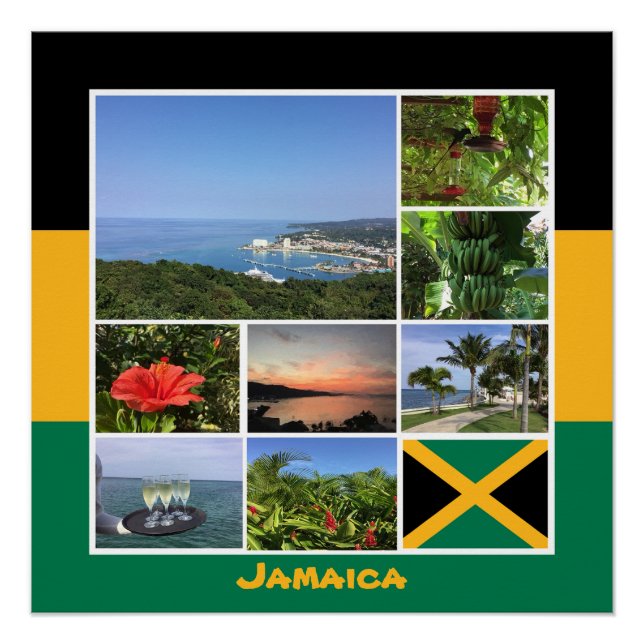 Pôster Colagem de Fotos da Jamaica (Frente)