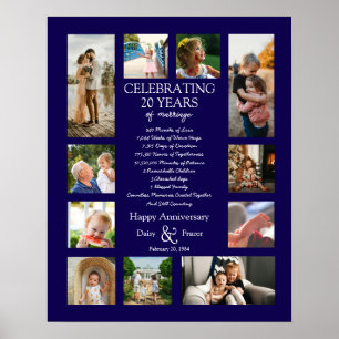 Poster Colagem de fotos de 20 anos de aniversário de casa